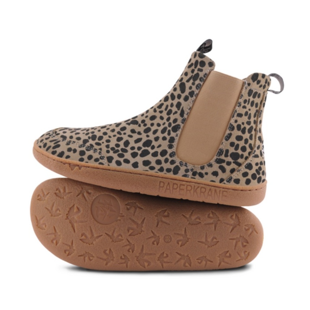 Paperkrane Cheetah Print Barefoot Minimalist Boots - Size 3 Girls - EUC
